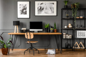 Dark-grey-walls-in-modern-home-office
